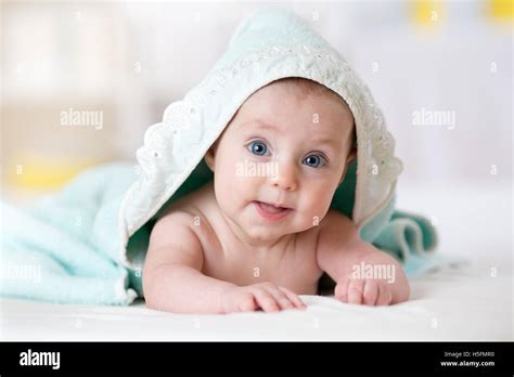Babe Girl Baby On The Bed In The Room Hi Res Stock Photography And Images Alamy