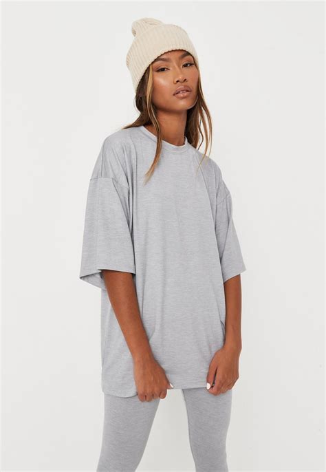 Tall Grey Oversized T Shirt And Leggings Co Ord Set Missguided