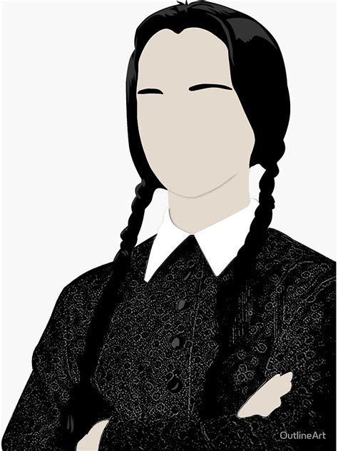 Wednesday Addams Sticker For Sale By Outlineart Redbubble