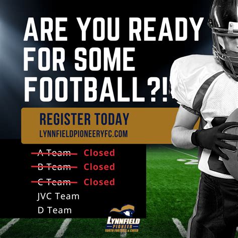 are you ready for some football lynnfield pioneer youth football and cheer