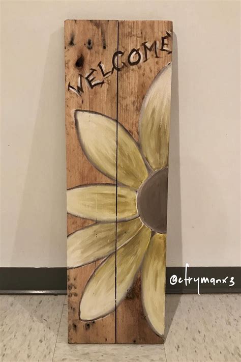 Painted Springsummerfall Welcome Sign Made From Reclaimed Pallet Wood