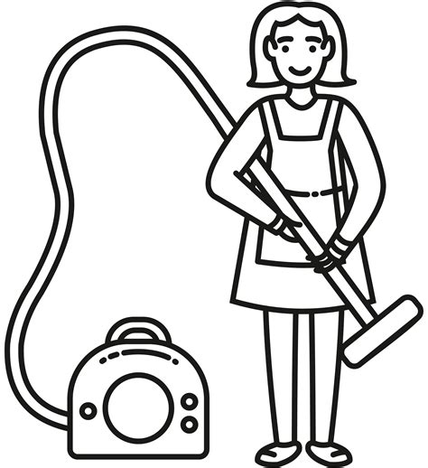 House Cleaning Coloring Page Colouringpages