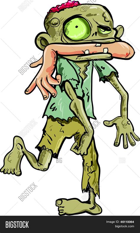Cartoon Zombie Biting Mans Arm Off Vector And Photo Bigstock