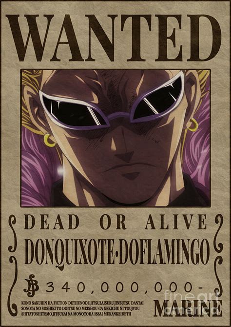 Donquixote Doflamingo One Piece Wanted Digital Art By Anime One Piece