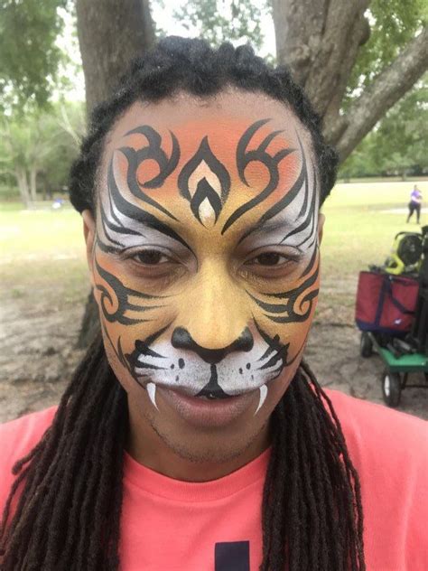 Face Paint Orlando Face Painters Colorful Day Events Tiger Design