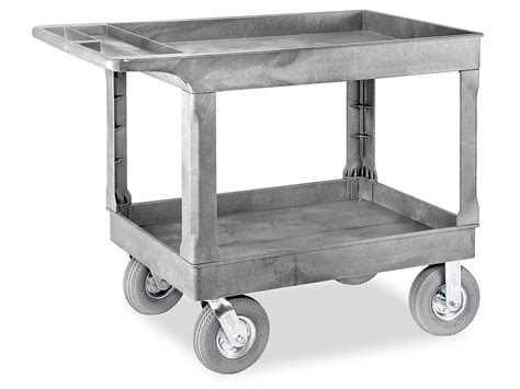 Uline Utility Cart With Pneumatic Wheels 45 X 25 X 37 Gray H 2505gr