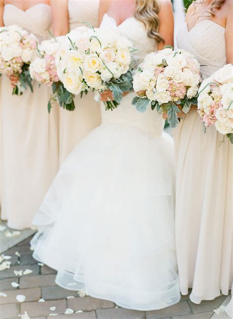 Bridesmaids In Pale Neutral Elizabeth Anne Designs The Wedding Blog