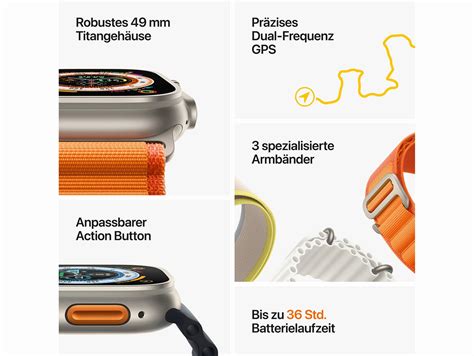 Apple Watch Ultra Gps And Cellular 49 Mm Titangehäuse Ocean Armband