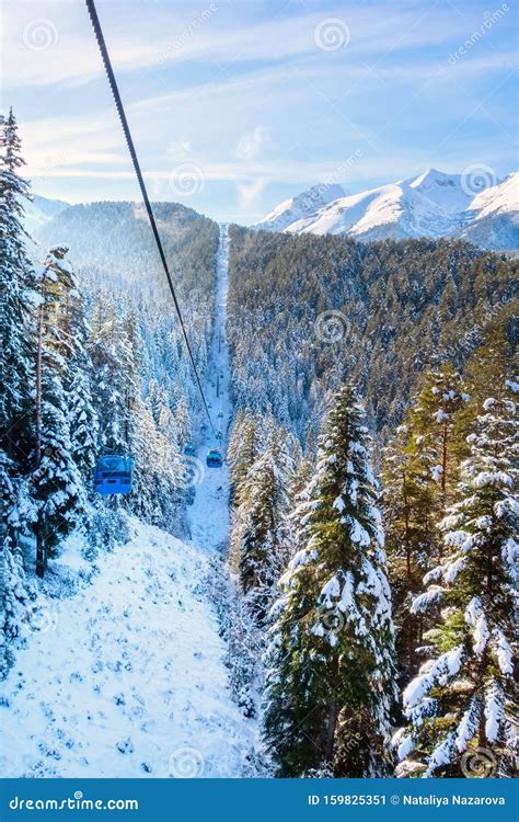 Ski Resort Bansko Bulgaria Ski Lift Stock Image Image Of Pirin Aerial