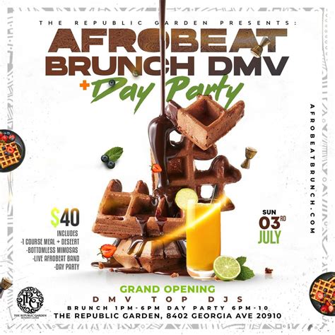 Afrobeat Brunch The Republic Garden Silver Spring 3 July To 22 January