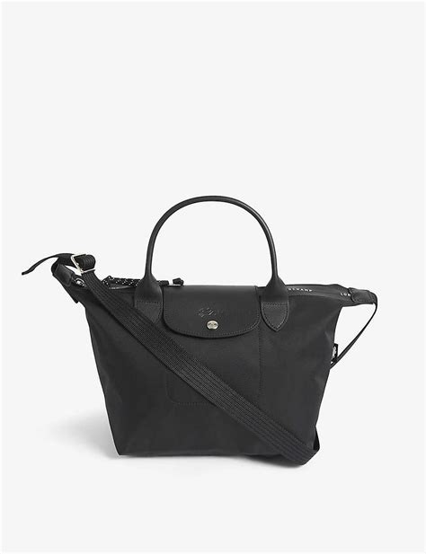 Longchamp Le Pliage Energy Small Woven Top Handle Bag In Black Lyst