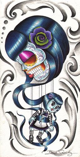 Mary Annette By Dave Sanchez Canvas Giclee Art Print Day Of The Dead