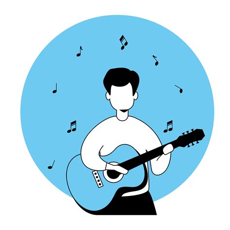 Man With Guitar Avatar Characters 2700397 Vector Art At Vecteezy