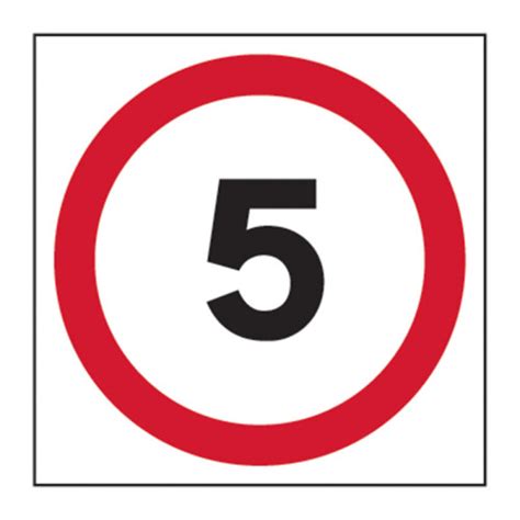 Spectrum Industrial 5mph Speed Limit Sign 3mm Foamex Board 400mm