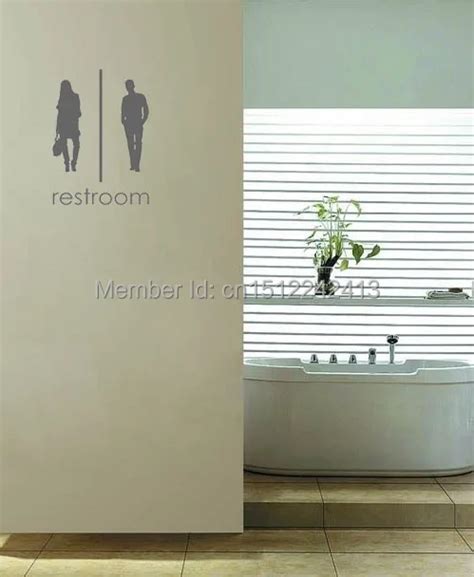 Unisex Bathroom Signs Wall Art Decals Home Decoration Adhesive Wall