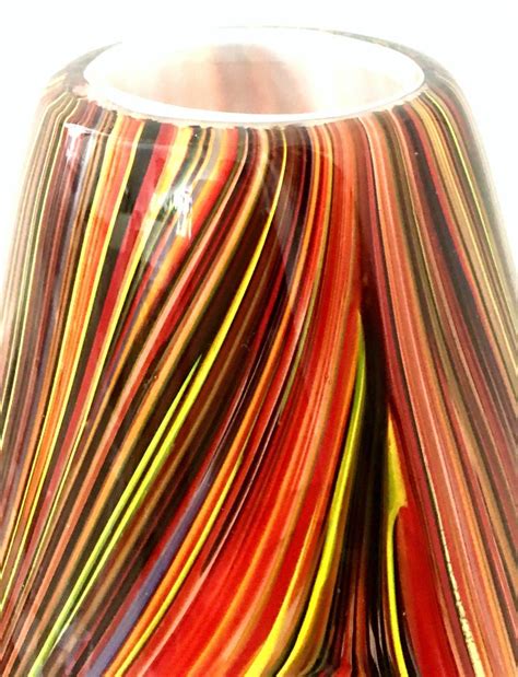 21st Century And New Missoni Large Modern Optical Striped Blown Glass