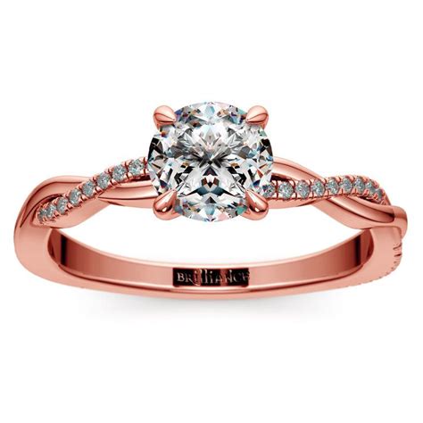 Rose Gold Twisted Band Engagement Ring