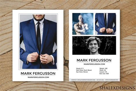 male modeling comp card template model comp card card template card templates free