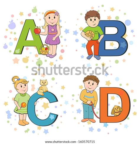 Funny Alphabet Cute Kids Abcd Stock Vector Royalty Free