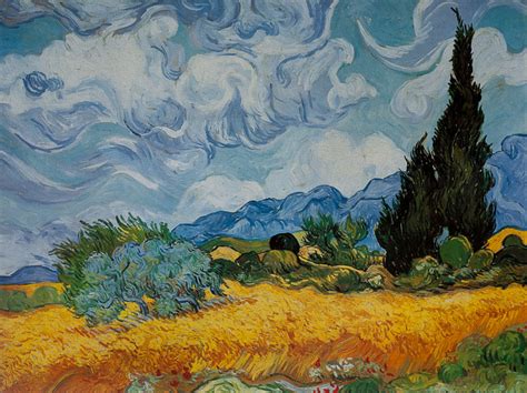 Affiche Vincent Van Gogh Champ De Blé Avec Des Cyprès 1889