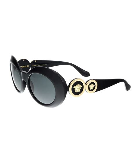 Versace Ve4329 Gb187 Oval Black Sunglasses Modesens Black Sunglasses Sunglasses Elegant