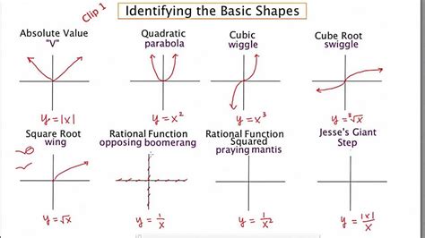Math Various Graph Shapes