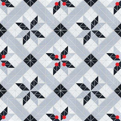 Blue Mountain Twist Blossom 2 Triangle Geometric Tiles Pattern Ant