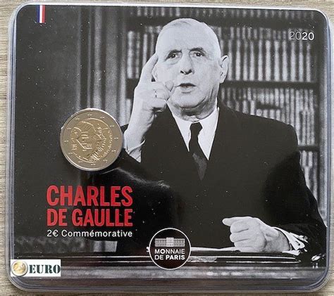 2 Euros France 2020 Charles De Gaulle Bu Fdc Coincard