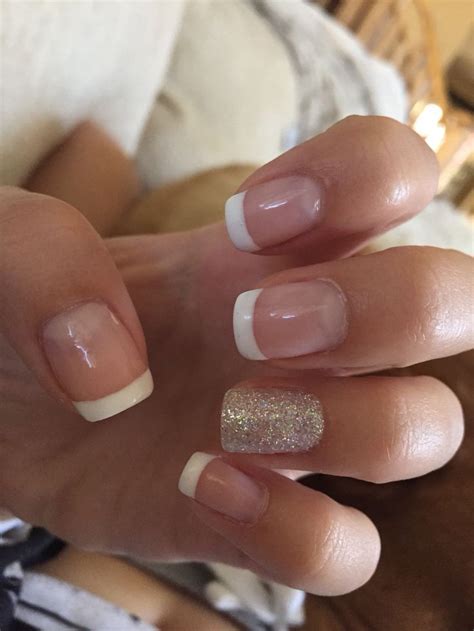 48 Most Popular Nail Art For Fall - Gel French manicure with a silver