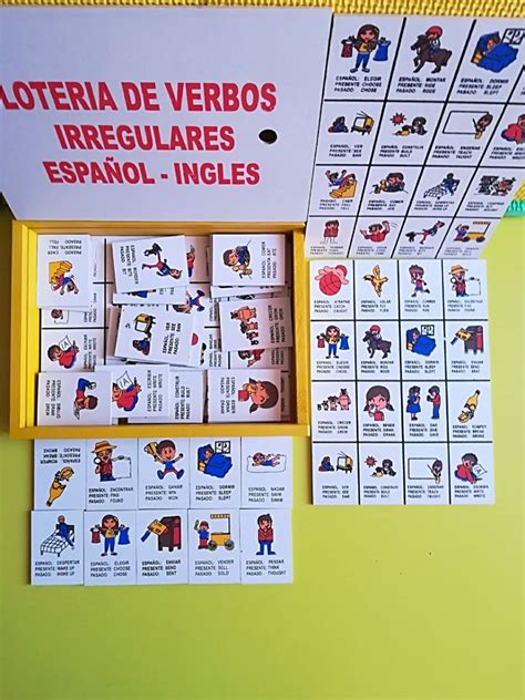 Lotería Verbos Irregulares Español Inglés Paquete De 8 Jgos 1032