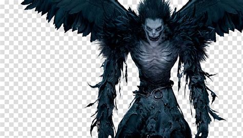 After kira's demise, six death notes appear in the world. Ryuk Light Yagami YouTube Death Note, Ryuk transparent ...