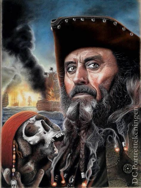 Captain Blackbeard Pirates Of The Caribbean By Dcportrettekeningen On