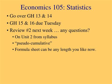 Ppt Economics 105 Statistics Powerpoint Presentation Free Download