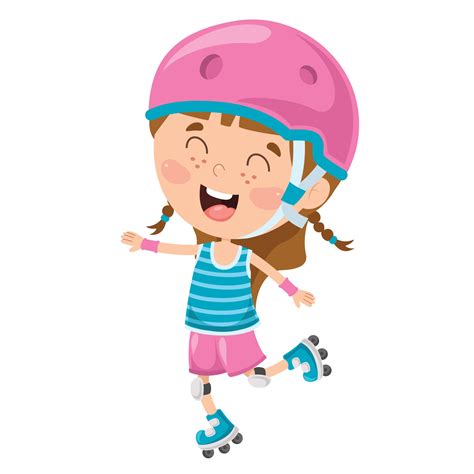 Little Kids Riding Roller Skate 2956661 Vector Art At Vecteezy