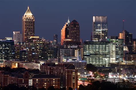Midtown Atlanta Skyline At Sunset