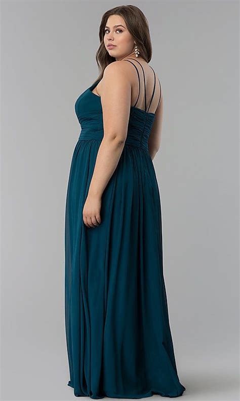 High Neck Ruched Waist Long Plus Size Prom Dress Ball Dresses