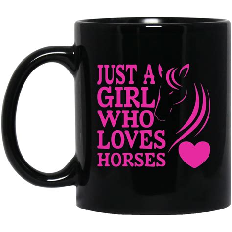 Just A Girl Who Loves Horses Horse Lover Cowgirl Black Mug Mugs