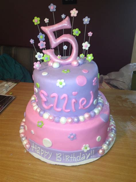 Girly 5 Year Old Birthday Cake