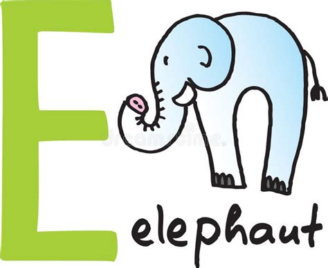 Letra E Elefante Ilustración Del Vector Ilustración De Elefante