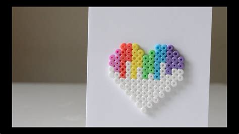Diy Perler Bead Valentines Day Heart Card Youtube