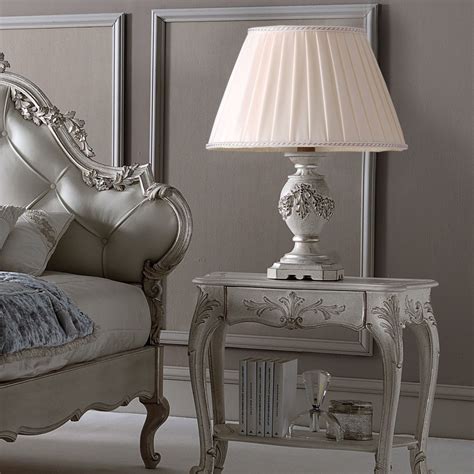 The Italian Ornate Carved Large Pleated Shade Table Lamp Is The
