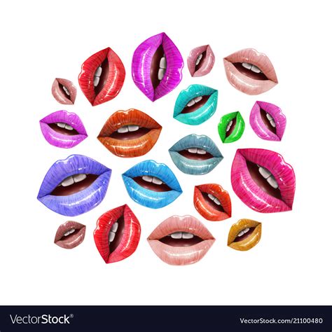 Colorful Lips Royalty Free Vector Image Vectorstock