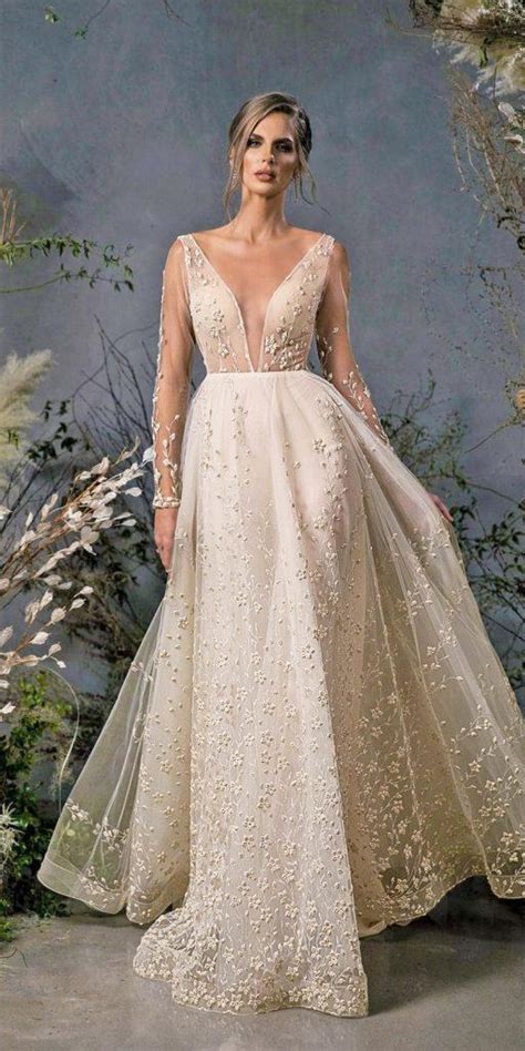 21 Illusion Long Sleeve Wedding Dresses You Ll Like Wedding Dresses Guide