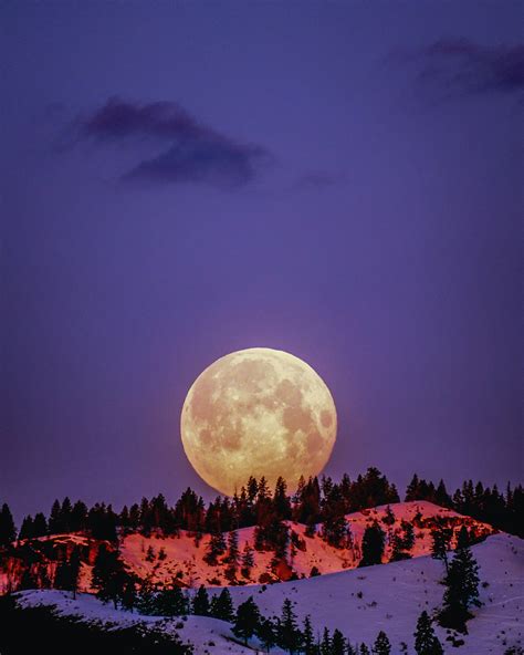 Download Full Moon Over Snowy Landscape Wallpaper