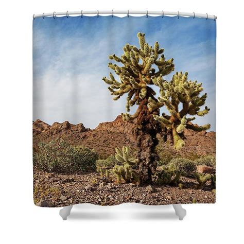 Cactus In Desert Shower Curtain By Evgeniya Lystsova Unique Shower