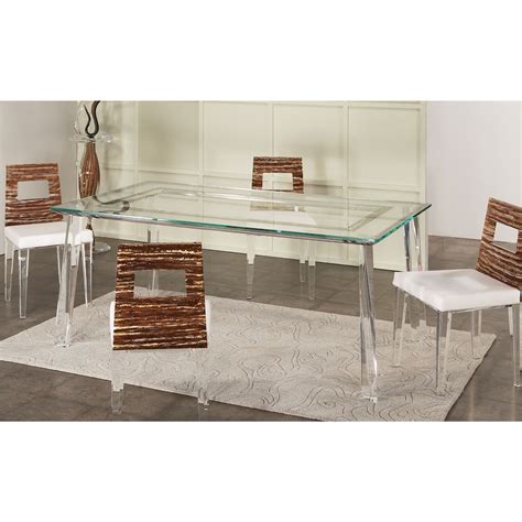 Shahrooz 6 Piece Contempo Starfire Rectangular Dining Table Set With