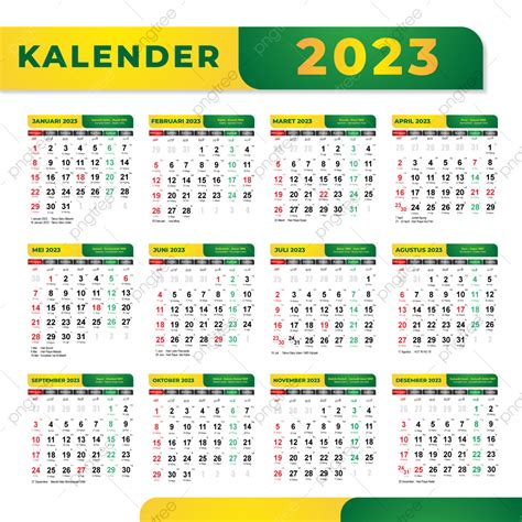 Calender 2023 Lengkap Hari Libur Cuti Bersama Jawa Dan Hijriyah Png