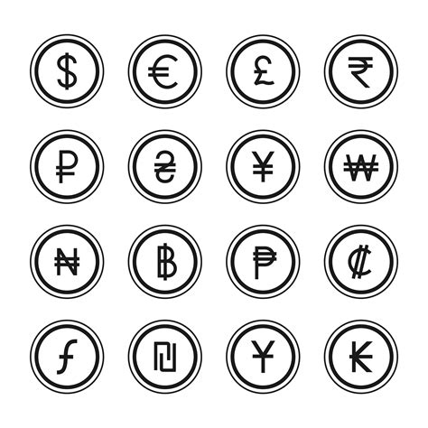 Collection Of Currency Icons And Symbol Download Free Vector Art