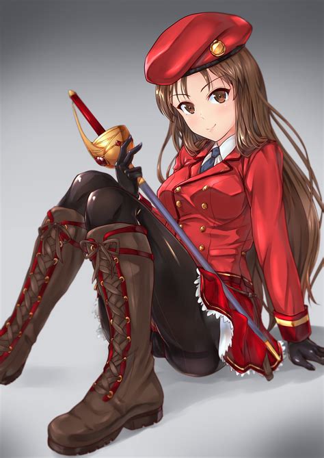 Anime Girl With Brown Hair And A Sword