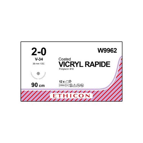 Vicryl Rapide Undyed Braided 20 36mm 12 Circle Tapercut Needle 90cm X